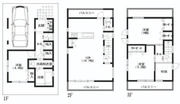 Floor plan. 31,800,000 yen, 3LDK, Land area 49.59 sq m , Building area 86.67 sq m