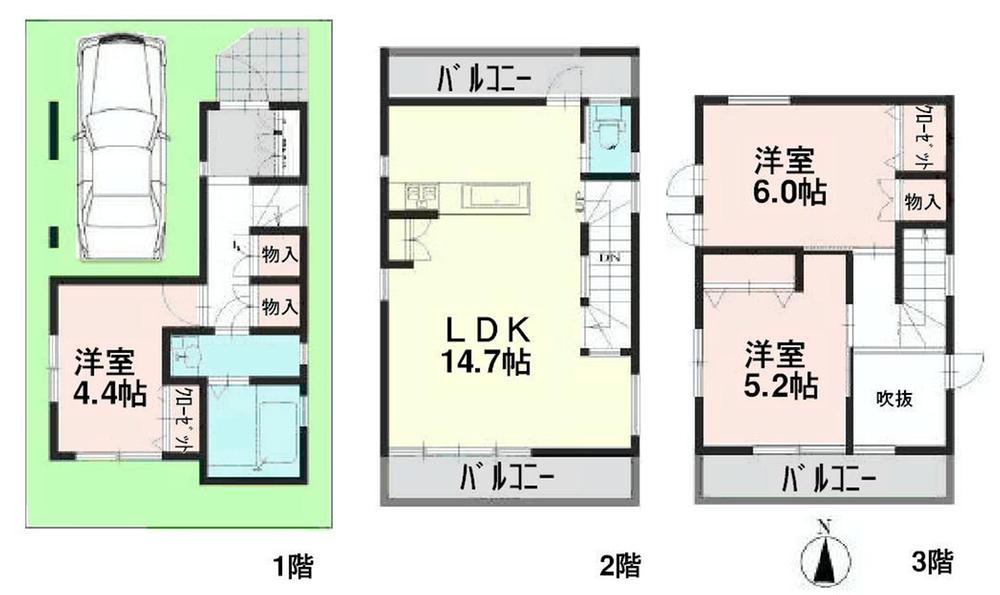 Floor plan. 31,800,000 yen, 3LDK, Land area 49.59 sq m , Building area 86.67 sq m