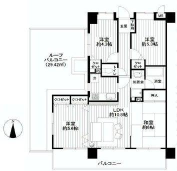 Floor plan. 4LDK, Price 29,800,000 yen, Occupied area 68.42 sq m , Perfect 4LDK on the balcony area 12.83 sq m family