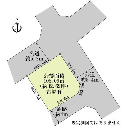 Compartment figure. Land price 29,800,000 yen, Land area 108.09 sq m
