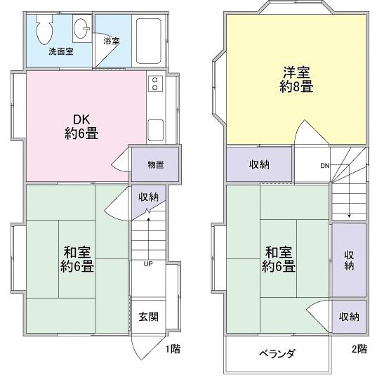 Floor plan. 15.8 million yen, 3DK, Land area 39.4 sq m , Building area 50.48 sq m