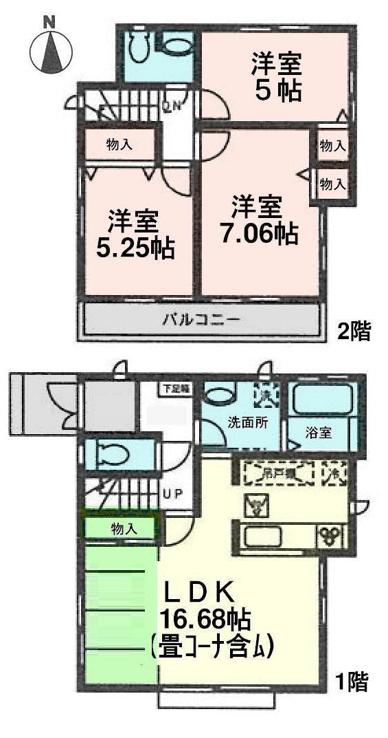 Floor plan. (D Building), Price 37,900,000 yen, 3LDK, Land area 93.98 sq m , Building area 82.39 sq m