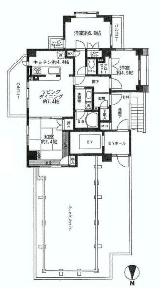 Floor plan. 3LDK, Price 39,800,000 yen, Footprint 68.2 sq m , Balcony area 10.64 sq m