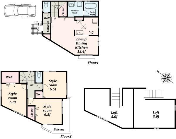 Floor plan. 34,800,000 yen, 3LDK, Land area 73.93 sq m , Building area 80.25 sq m