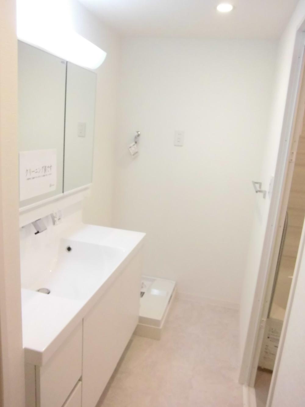Wash basin, toilet. Washroom with a vanity with shower is comfortable there is also a storage