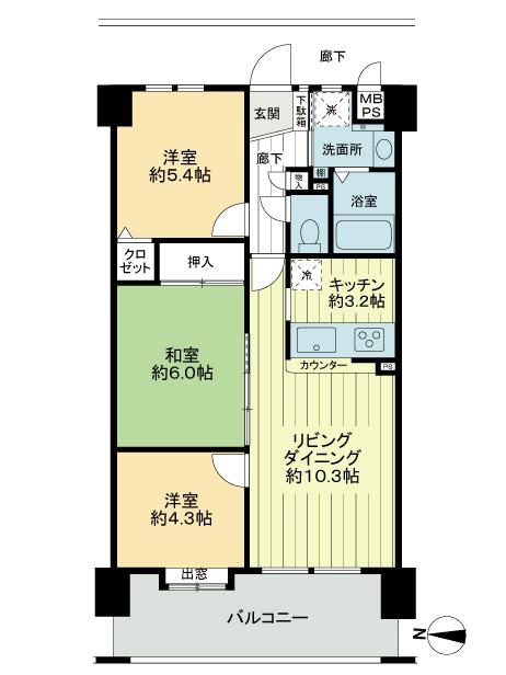 Floor plan. 3LDK, Price 21.5 million yen, Occupied area 62.83 sq m , Balcony area 11.89 sq m   ◆ 3LDK ◆