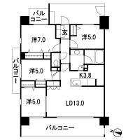 Floor: 4LDK, occupied area: 80.75 sq m