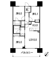 Floor: 3LDK + WIC, the occupied area: 64 sq m