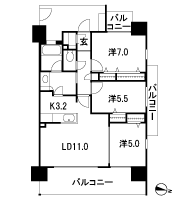 Floor: 3LDK + SC, occupied area: 70.35 sq m