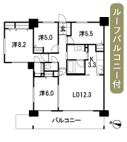 Floor: 4LDK + WIC, the occupied area: 85.82 sq m