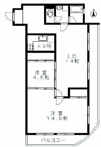 Floor plan. 2LDK, Price 24,800,000 yen, Occupied area 74.17 sq m , Balcony area 15 sq m