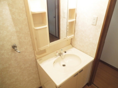 Washroom. Independent wash basin with storage locations!