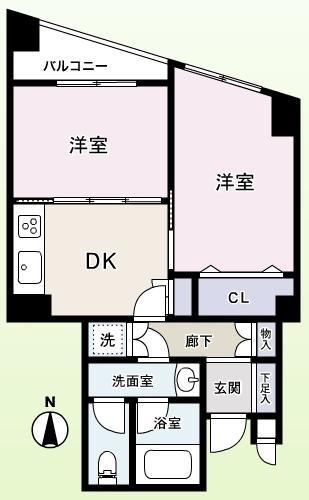 Floor plan. This is a new renovation already 2DK!