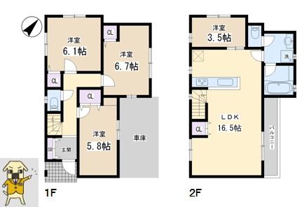 Compartment figure. Land price 45,800,000 yen, Land area 79.51 sq m building plan example Building price 1,520 yen, Building area 85.92 sq m