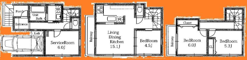 Floor plan. 43,800,000 yen, 4LDK, Land area 60.21 sq m , Building area 99.8 sq m