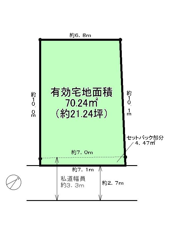 Compartment figure. Land price 29,800,000 yen, Land area 70.24 sq m