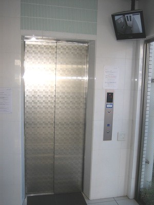 Security. Elevator with a TV monitor