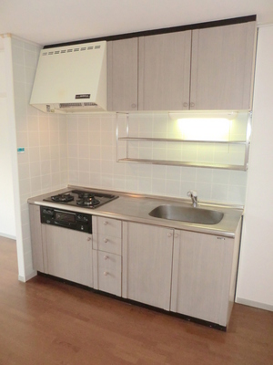 Kitchen. A storage capacity gas 3-neck with grill system Kitchen