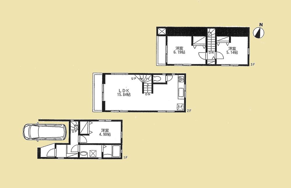 Floor plan. (C Building), Price 36,800,000 yen, 3LDK, Land area 49.02 sq m , Building area 84 sq m