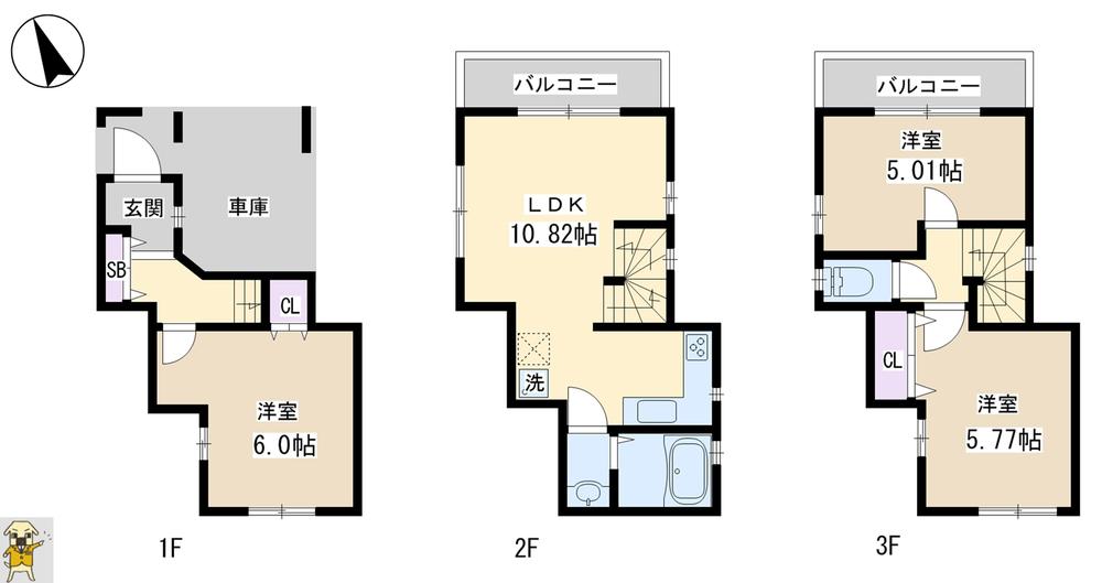 Floor plan. 35,800,000 yen, 3LDK, Land area 39.71 sq m , Building area 68.44 sq m