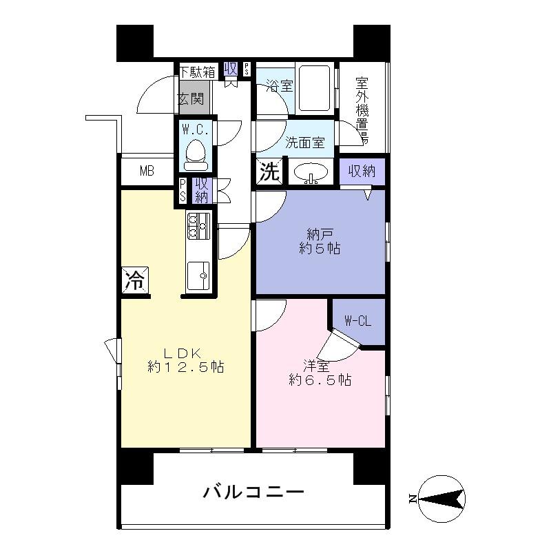Floor plan. 1LDK + S (storeroom), Price 24 million yen, Occupied area 56.02 sq m , Balcony area 12.6 sq m 1SLDK (LD9 quire ・ K3.5 Pledge ・ Western-style 6.5 Pledge ・ Storeroom 5 Pledge)