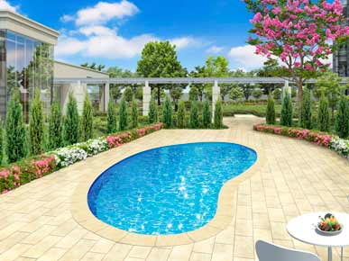 Shared facilities.  [Kids Garden ・ Kids Pool] The pool crowded as the playground of the children in the summer, We have prepared the Kids Garden. As well as a children's pool, It will produce the waterside of flavor, such as the resort in the courtyard. (Rendering)