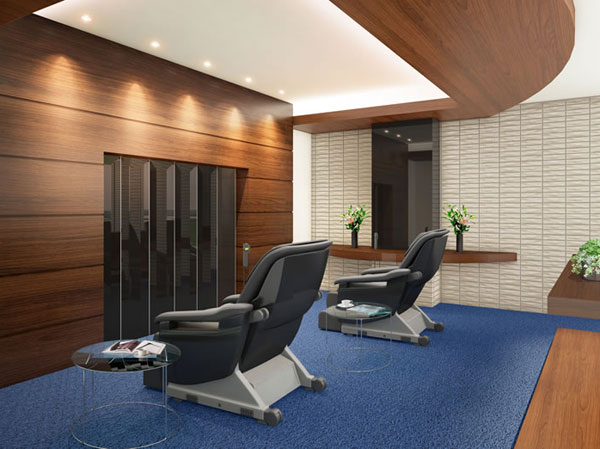 Shared facilities.  [Healing Space] Set up a massage chair, We have prepared a healing space. While I spent a quiet and peaceful time, To eliminate the daily fatigue and stress, It is a healing space to relax both physically and mentally. (Rendering)