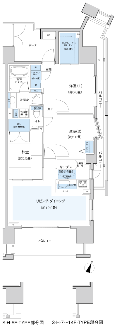 Floor: 3LDK + BW + SIC, the area occupied: 76.3 sq m, Price: 43,780,000 yen, now on sale