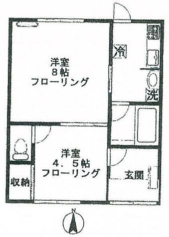 Floor plan. 12 million yen, 2K, Land area 50.63 sq m , Building area 31.4 sq m