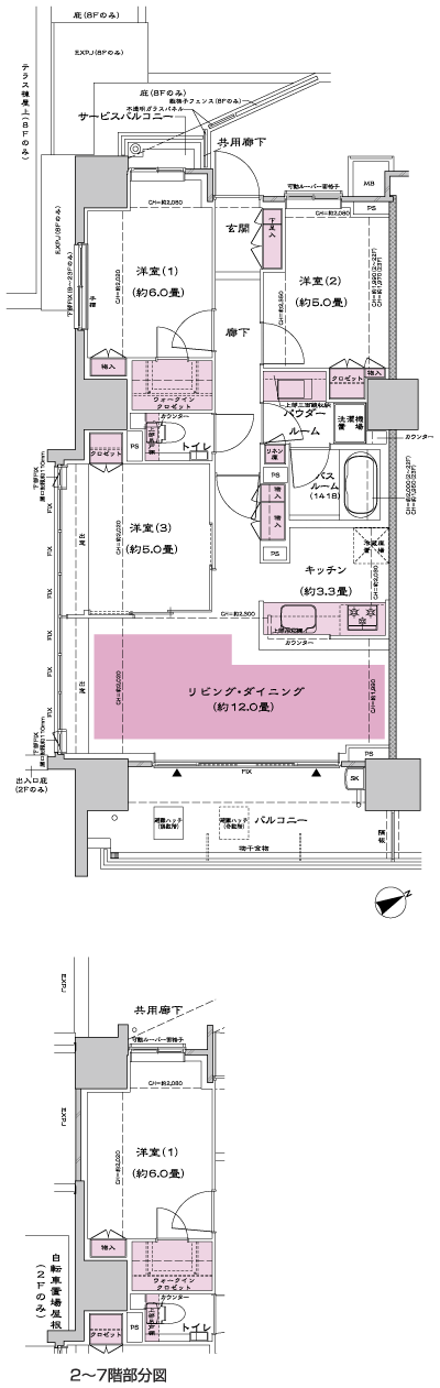 Floor: 3LD ・ K + WIC (walk-in closet), the occupied area: 70.51 sq m, Price: 53,490,000 yen, now on sale