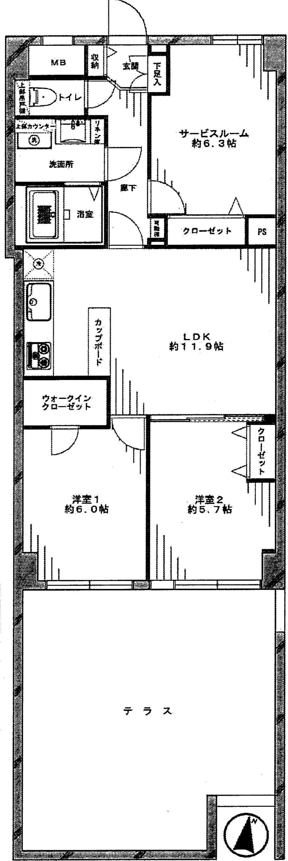 Floor plan. 2LDK + S (storeroom), Price 29,800,000 yen, Occupied area 66.64 sq m