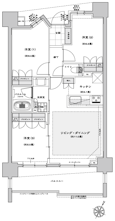 Floor: 3LDK, occupied area: 65.31 sq m, price: 47 million yen ~ 53,700,000 yen, now on sale