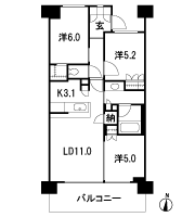 Floor: 3LD ・ K + N (storeroom) + WIC (walk-in closet), the occupied area: 66.68 sq m, Price: 46,500,000 yen, now on sale