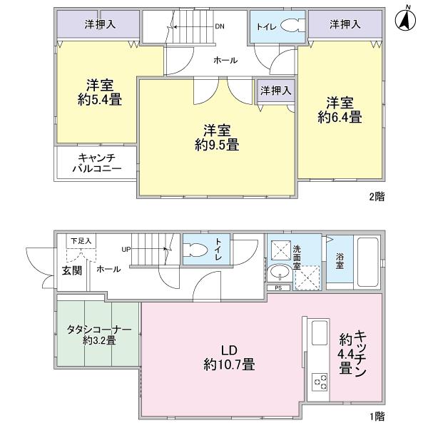 Floor plan. 53,900,000 yen, 4LDK, Land area 96.66 sq m , Building area 96.66 sq m
