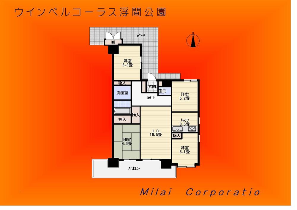Floor plan. 4LDK, Price 32,900,000 yen, Footprint 78.6 sq m , Balcony area 8.95 sq m