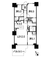 Floor: 3LD ・ K + N (storeroom) + 2WIC (walk-in closet), the occupied area: 70.42 sq m