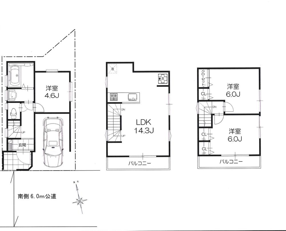 Floor plan. 38,800,000 yen, 3LDK, Land area 43.65 sq m , Building area 77.16 sq m
