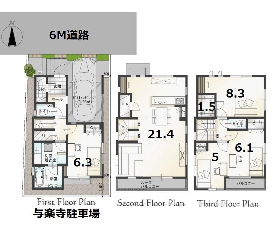 Building plan example (floor plan). Building plan Building price 19,710,000 yen, Building area 125.69   sq m