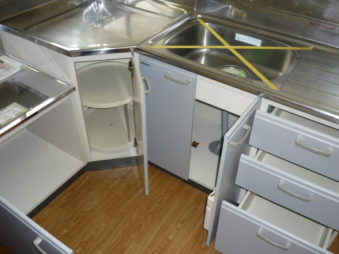 Receipt. Kitchen sink many with storage