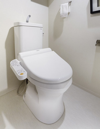 Bathing-wash room. Always clean and maintain "borderless shape & twin tornado cleaning / Washlet "