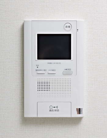 Security.  [Color TV monitor with intercom] Install the camera to the entrance of the auto-lock operation panel. You can be unlocked from the check the visitor's voice and image. further, You can voice confirmed by intercom from the prior to each dwelling unit. (Same specifications)