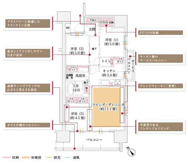 Building structure. C type floor plan: 3LDK Occupied area / 67.19 sq m  Balcony area / 10.26 sq m