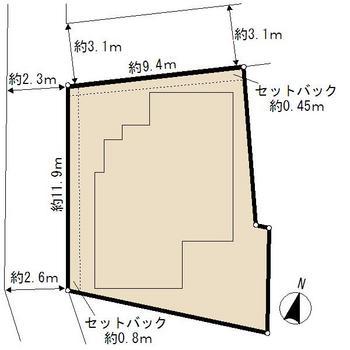 Compartment figure. Land price 61,200,000 yen, Land area 132.49 sq m