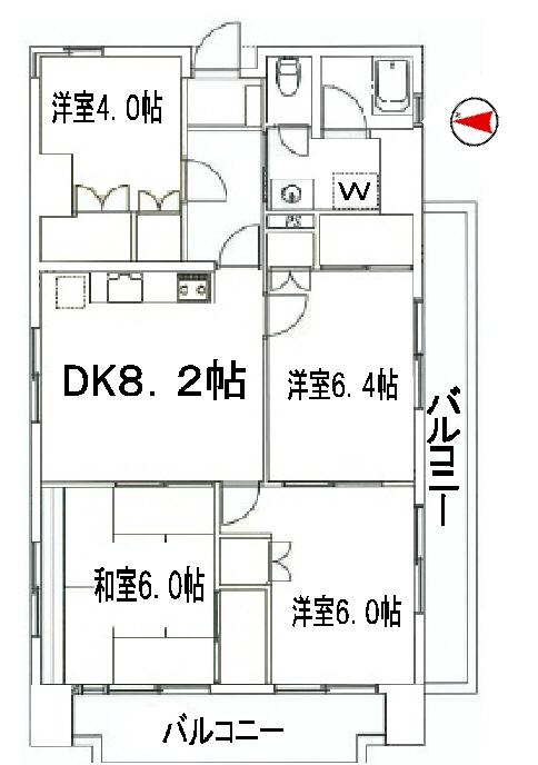 Floor plan. 4DK, Price 29,800,000 yen, Occupied area 76.32 sq m , Balcony area 16.39 sq m