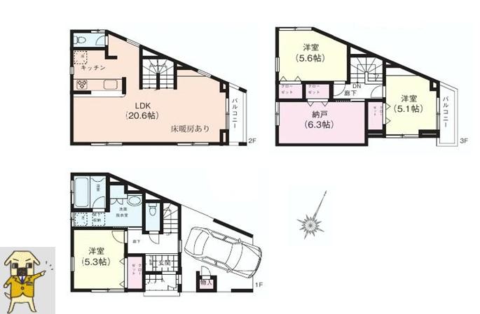 Floor plan. 43,800,000 yen, 4LDK, Land area 66.8 sq m , Building area 118.64 sq m
