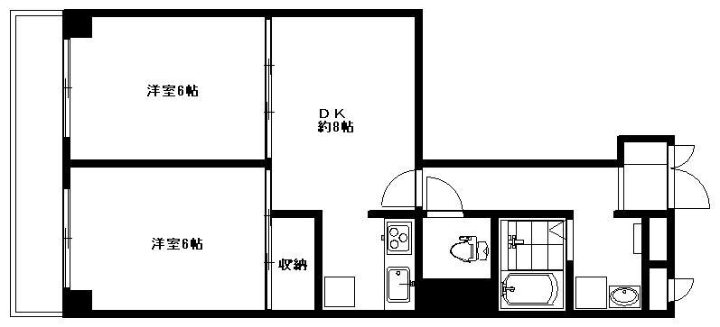 Floor plan. 2DK, Price 23.8 million yen, Occupied area 48.77 sq m , It is a beautiful residence of the balcony area 7.3 sq m interior new renovation.
