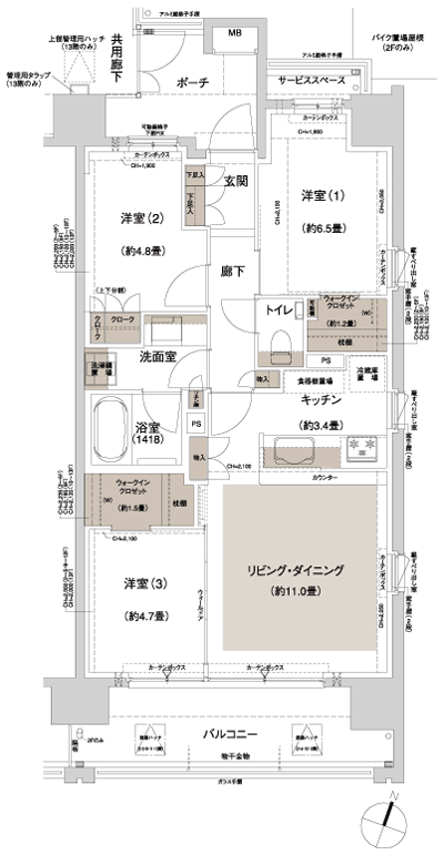 Floor: 3LD ・ K + 2WIC, occupied area: 69.08 sq m, Price: 42,880,000 yen ~ 53,980,000 yen, now on sale