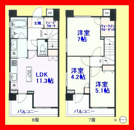 Floor plan. 3LDK, Price 37,300,000 yen, Occupied area 70.06 sq m , Like living in the balcony area 10.11 sq m 2 storey detached