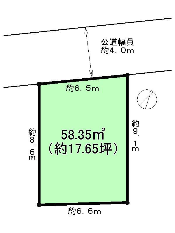 Compartment figure. Land price 26,800,000 yen, Land area 58.35 sq m