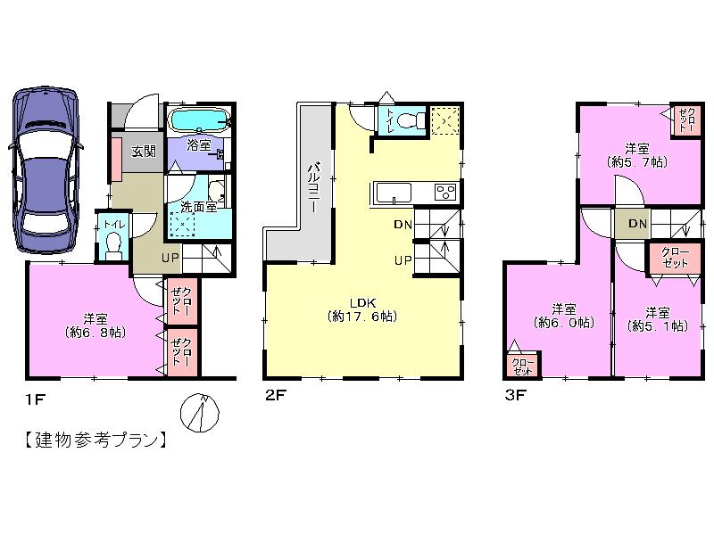 Building plan example (floor plan). Building plan example Building price 20 million yen, Building area 93.18 sq m